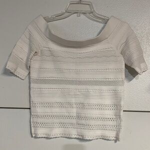 CLUB MONACO WHITE OFF THE SHOULDER BLOUSE SMALL